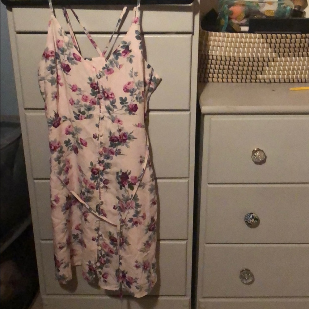 Pink rose cami strap dress